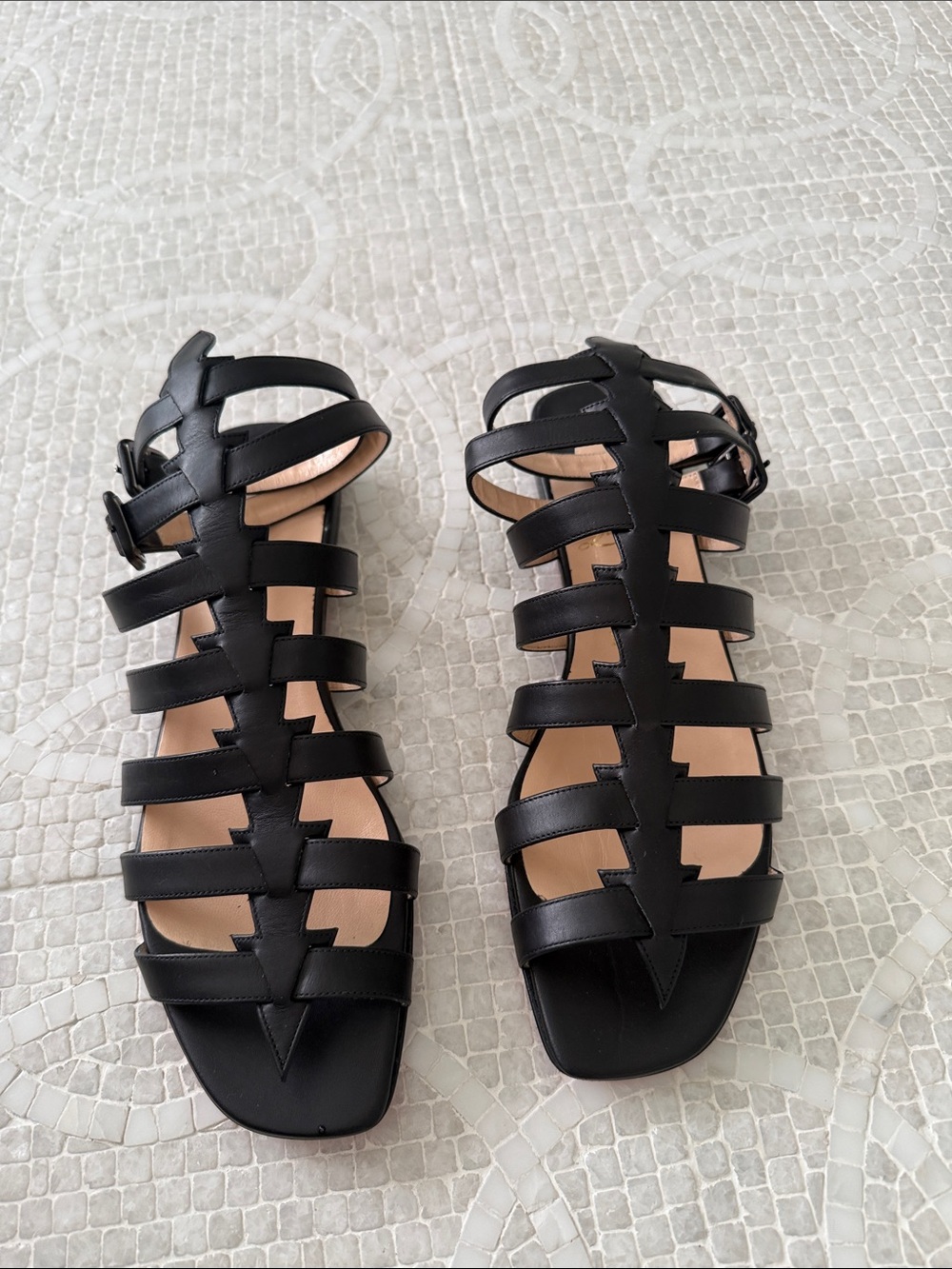 Christian Louboutin Neronna  Black Strappy Gladiator Sandals - Women's
